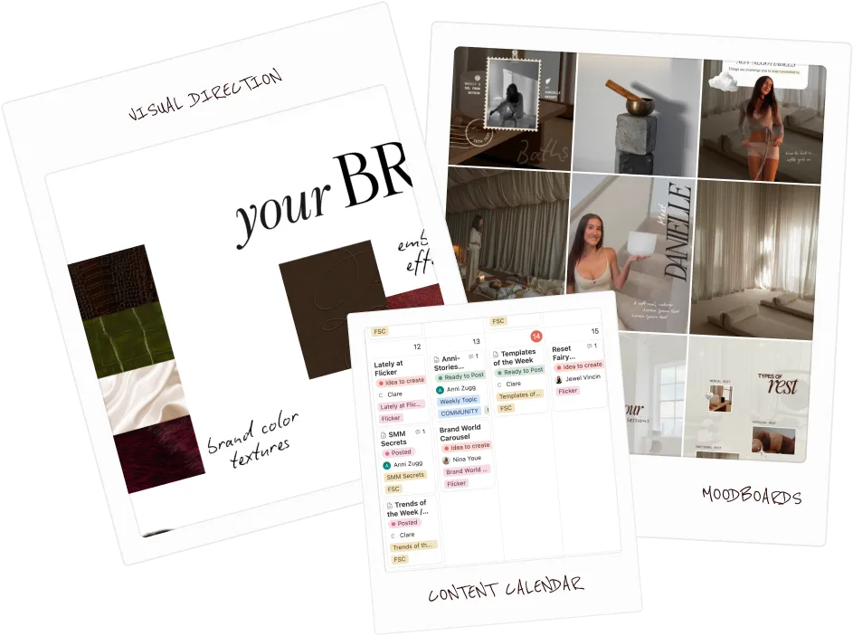 A Flicker Brand World: the visual direction board, moodboards and a content calendar
